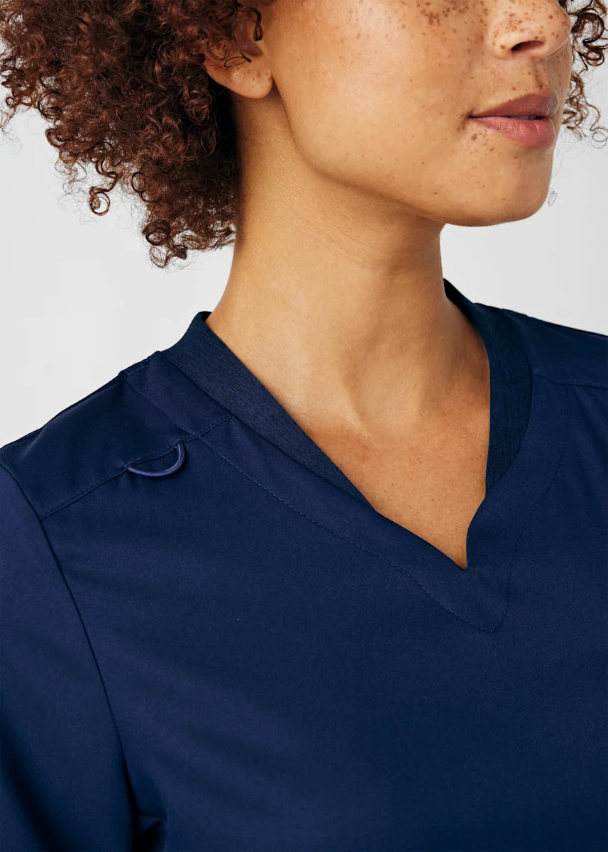 VIBE Women's Chest Pocket V-Neck Tuck-In Top