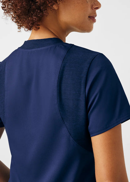 VIBE Women's Chest Pocket V-Neck Tuck-In Top