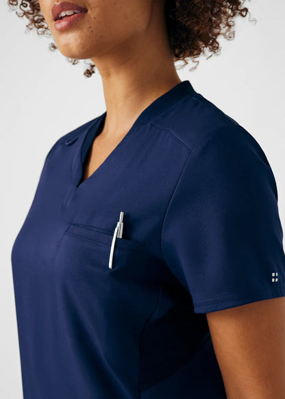 VIBE Women's Chest Pocket V-Neck Tuck-In Top