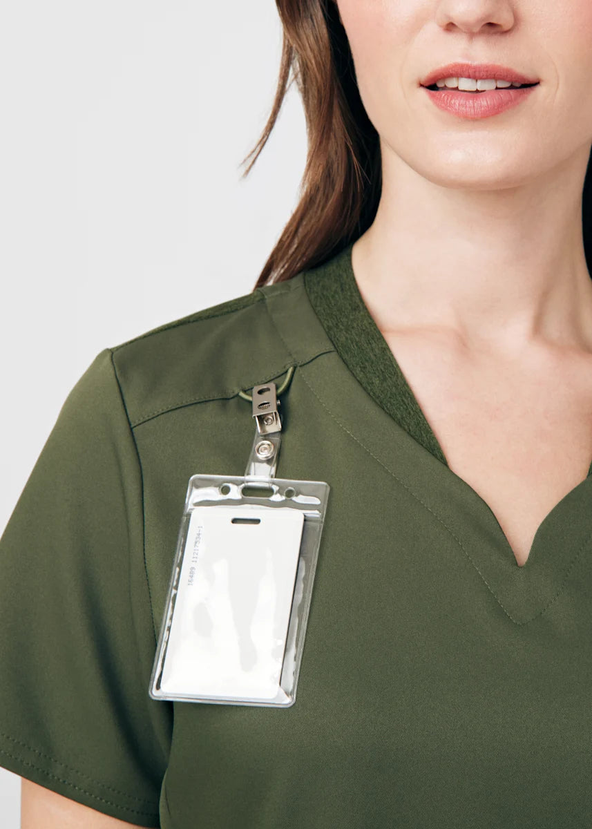 VIBE Women's Chest Pocket V-Neck Tuck-In Top