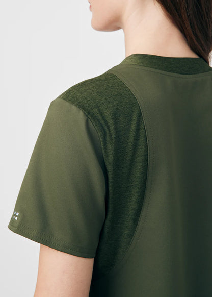 VIBE Women's Chest Pocket V-Neck Tuck-In Top