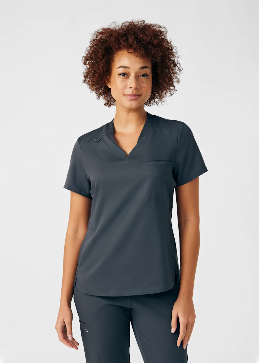 VIBE Women's Chest Pocket V-Neck Tuck-In Top