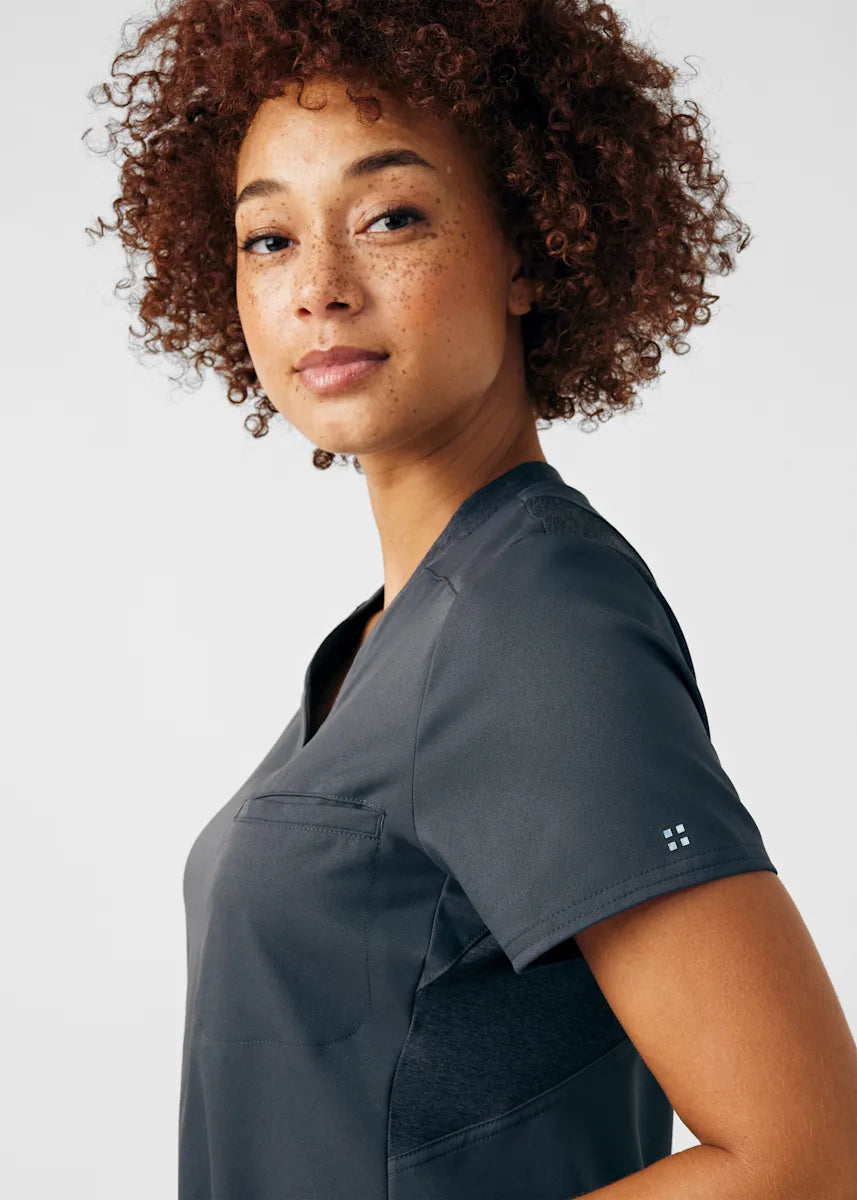 VIBE Women's Chest Pocket V-Neck Tuck-In Top