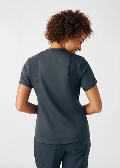 VIBE Women's Chest Pocket V-Neck Tuck-In Top