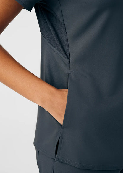 VIBE Women's Chest Pocket V-Neck Tuck-In Top