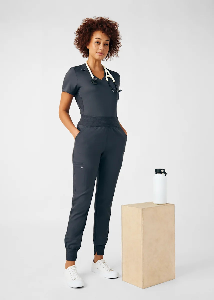 VIBE Women's Chest Pocket V-Neck Tuck-In Top