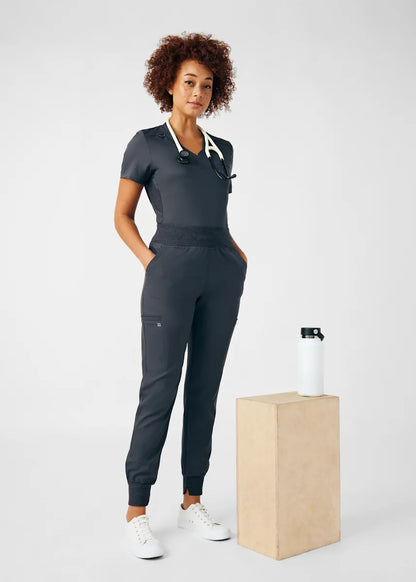 VIBE Women's Chest Pocket V-Neck Tuck-In Top