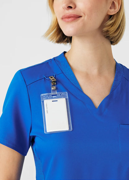 VIBE Women's Chest Pocket V-Neck Tuck-In Top