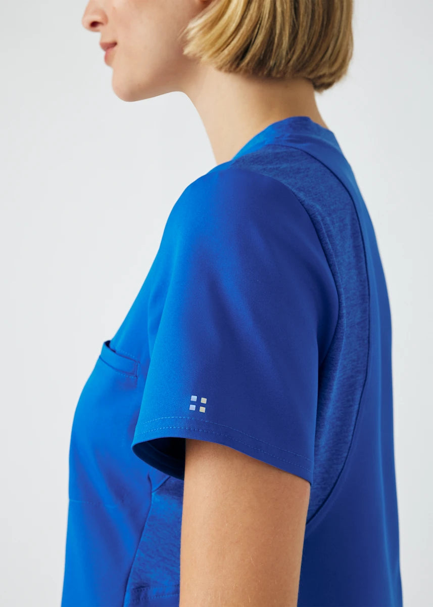 VIBE Women's Chest Pocket V-Neck Tuck-In Top