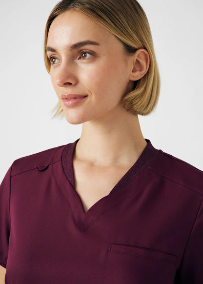 VIBE Women's Chest Pocket V-Neck Tuck-In Top