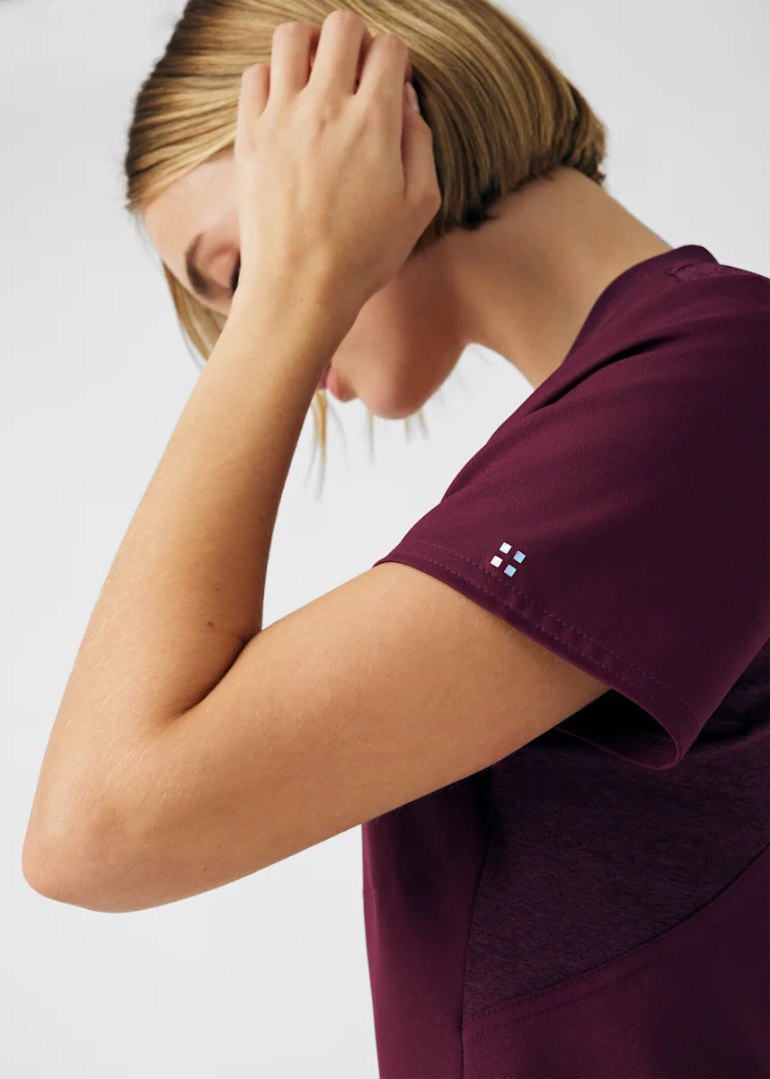 VIBE Women's Chest Pocket V-Neck Tuck-In Top