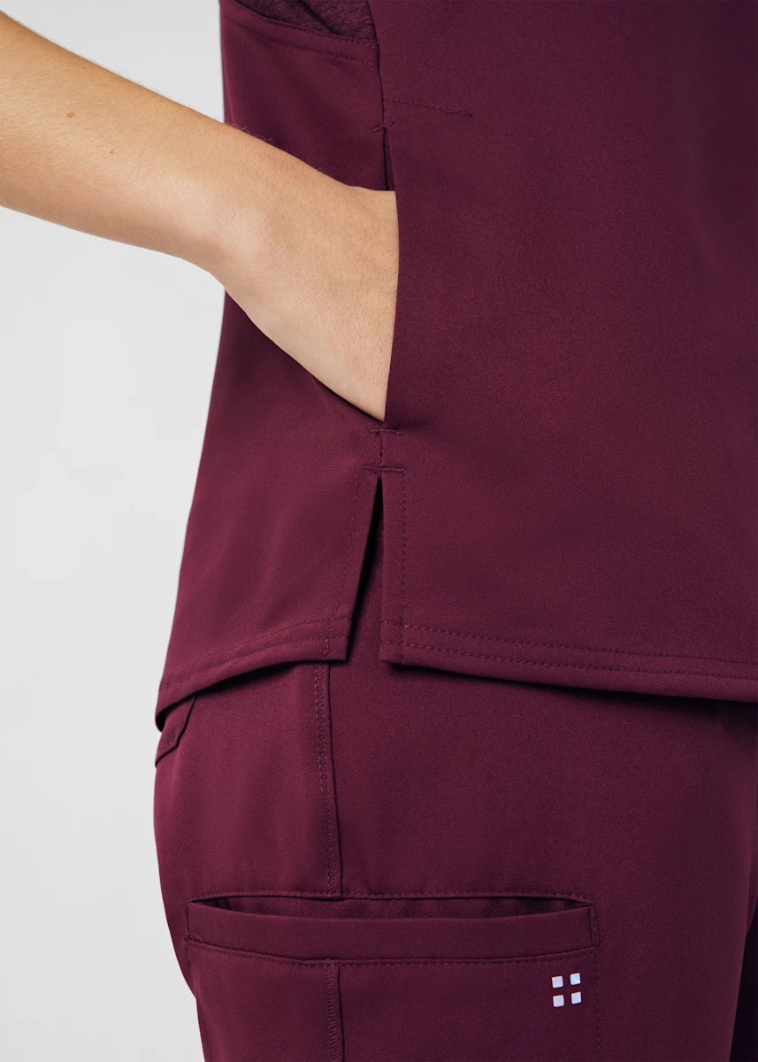 VIBE Women's Chest Pocket V-Neck Tuck-In Top