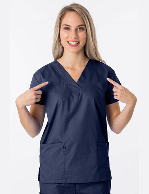 *Last Few* 1000 Unisex Classic Brushed Cotton V-neck Scrub Top