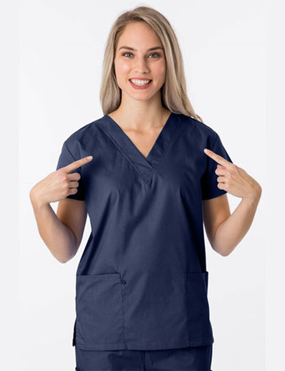 *Last Few* 1000 Unisex Classic Brushed Cotton V-neck Scrub Top
