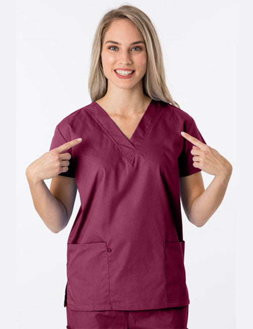 *Last Few* 1000 Unisex Classic Brushed Cotton V-neck Scrub Top