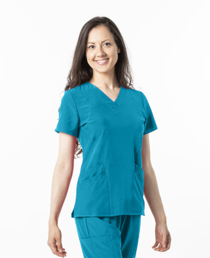 Zinnia 18-1060 V-neck Fitted Scrub Top for Women