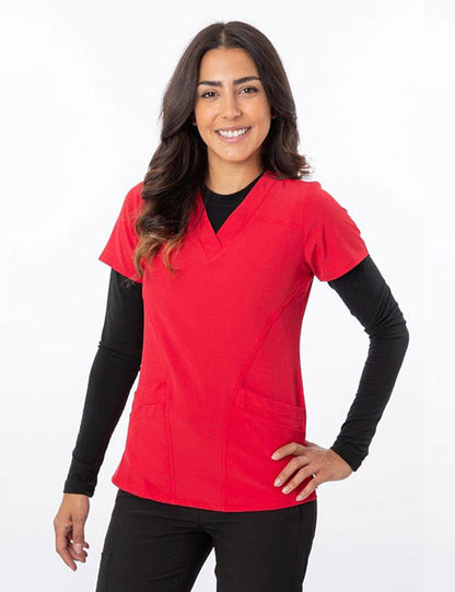 Zinnia 18-1060 V-neck Fitted Scrub Top for Women