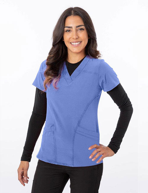 Zinnia 18-1060 V-neck Fitted Scrub Top for Women