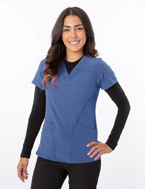 Zinnia 18-1060 V-neck Fitted Scrub Top for Women