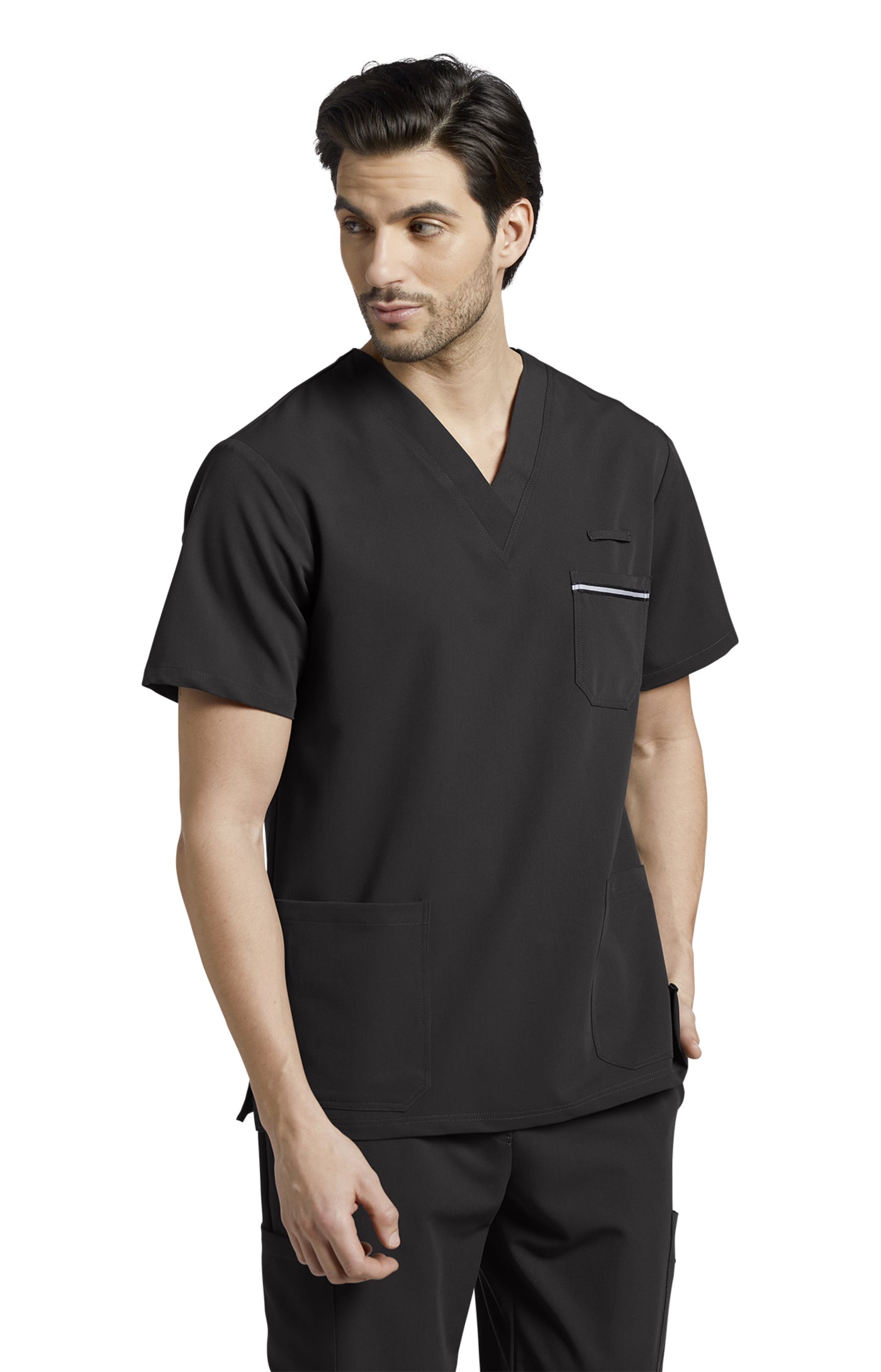 2207 - V-Tess Men's Detailed Scrub Top