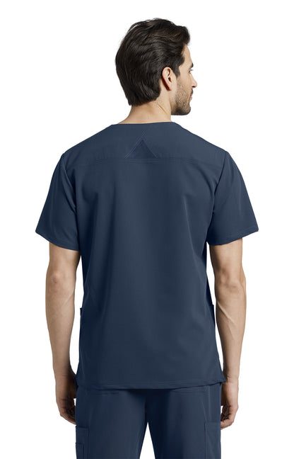 2207 Men's Detailed Scrub Top V-Tess