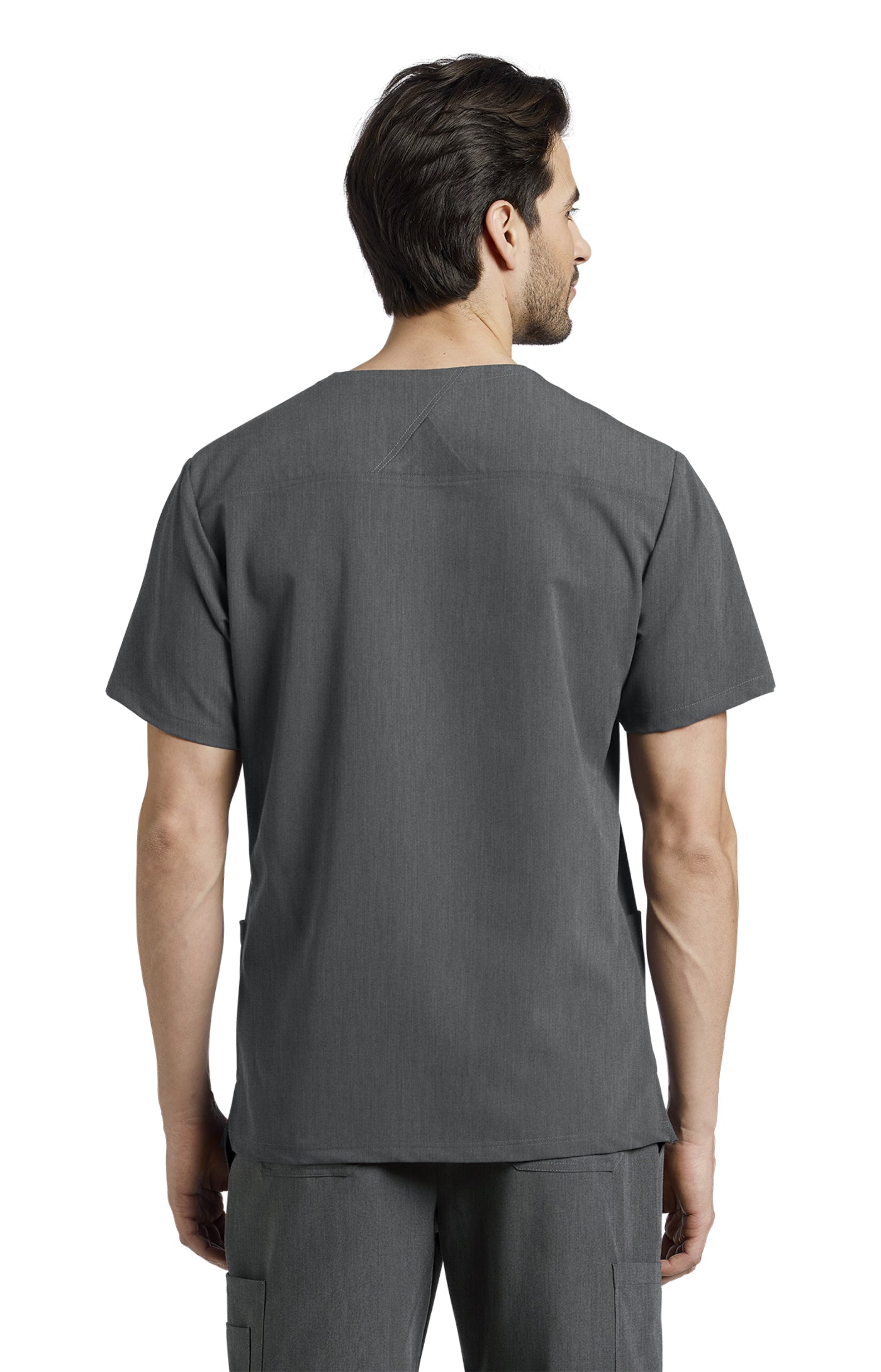 2207 Men's Detailed Scrub Top V-Tess