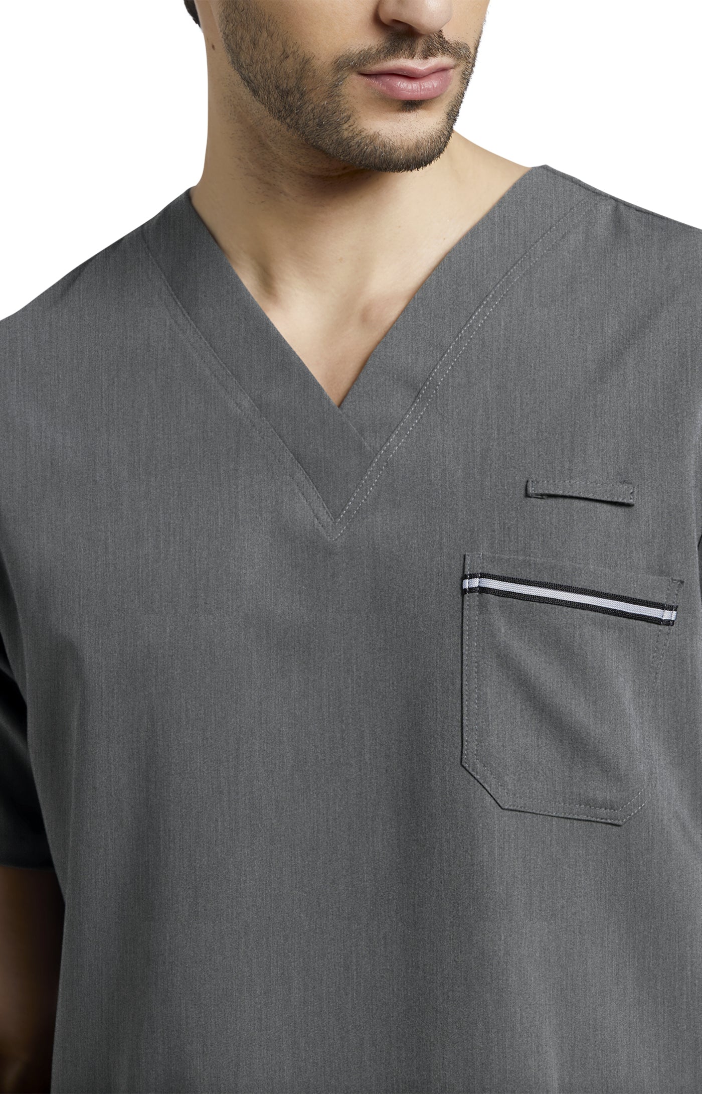 2207 - V-Tess Men's Detailed Scrub Top