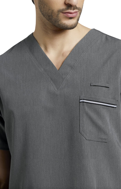 2207 - V-Tess Men's Detailed Scrub Top