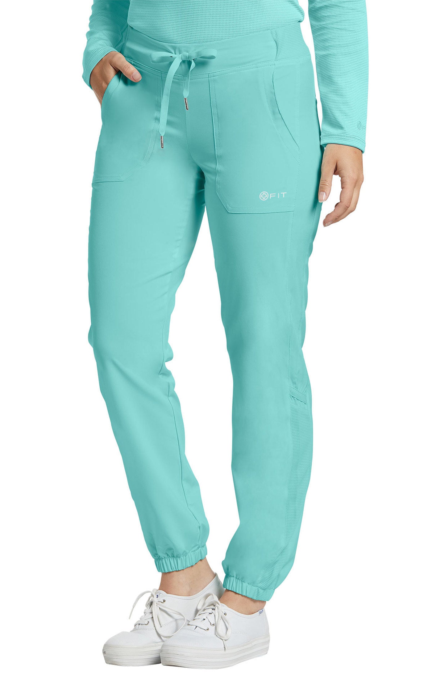 399P White Cross Fit Women's Petite Jogger pants