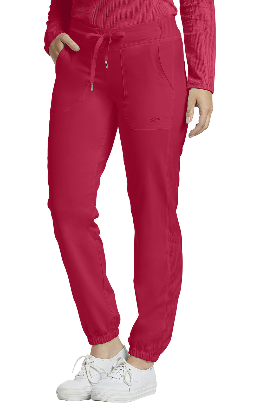 399P White Cross Fit Women's Petite Jogger Pants