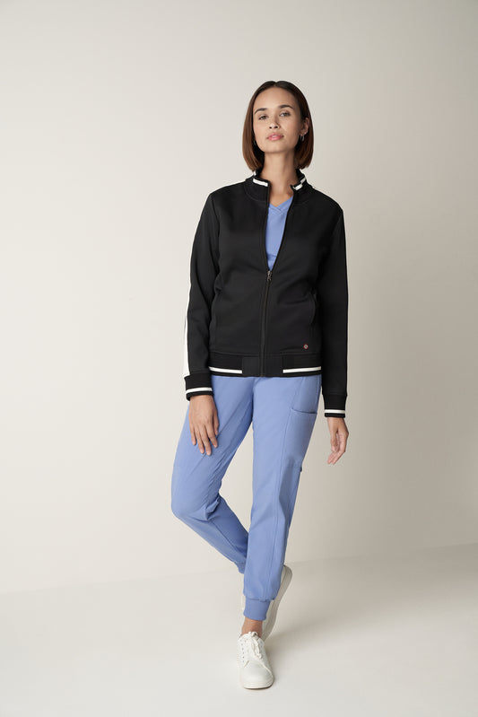 464 White Cross V-Tess Athletic Fit Bomber Jacket