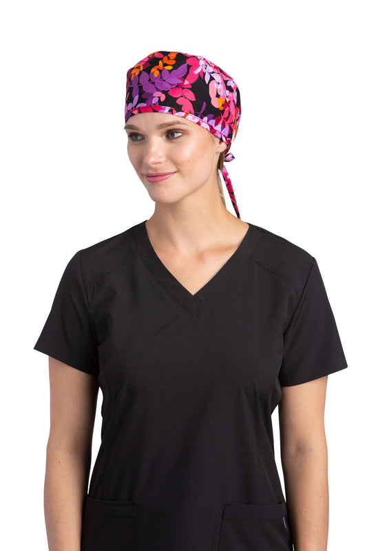 Scarlett Printed White Cross Cotton Scrub Cap