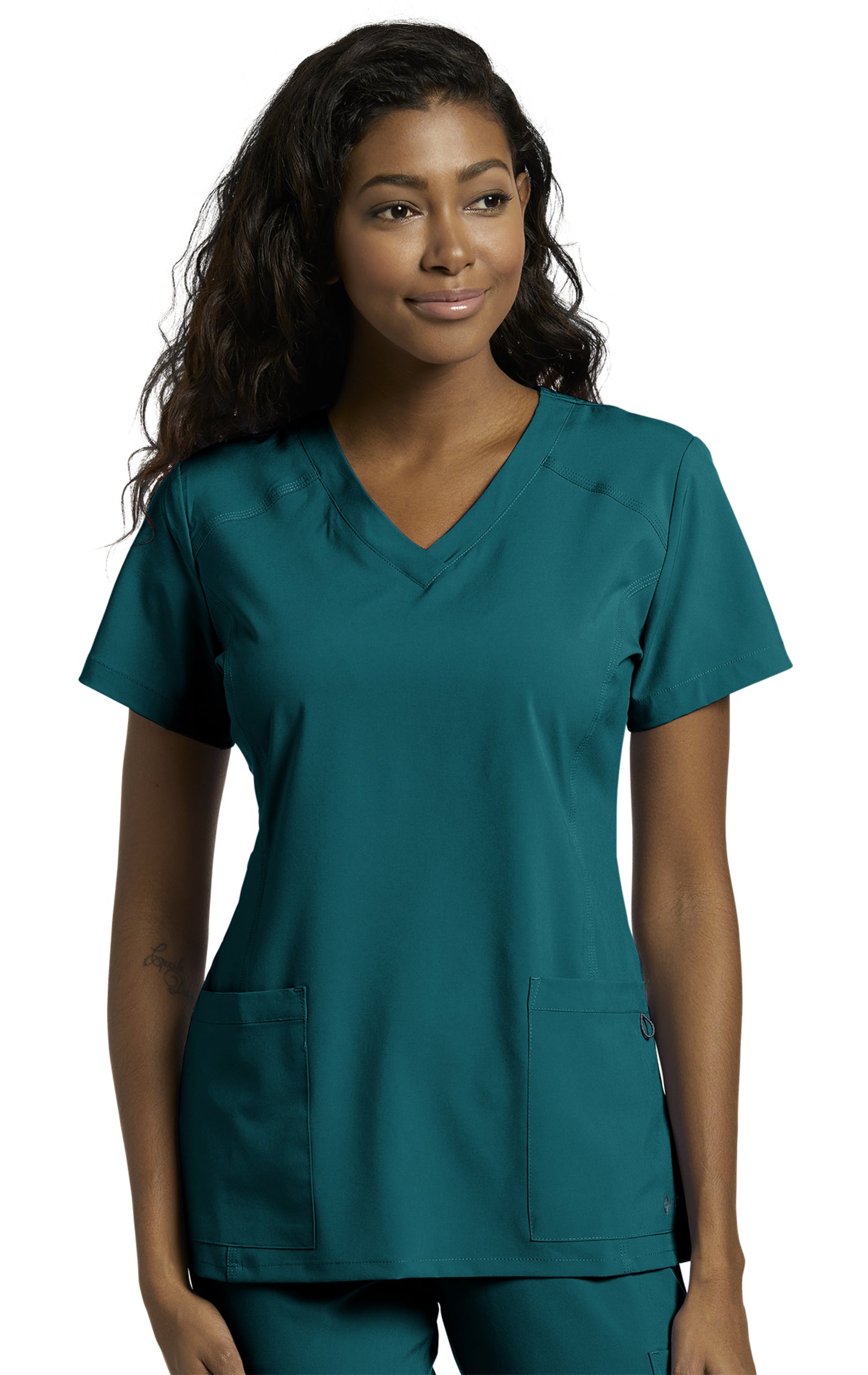 785 White Cross FIT V-Neck Women's Scrub Top