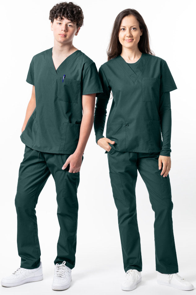 *Last Few* 1000 Unisex Classic Brushed Cotton V-neck Scrub Top