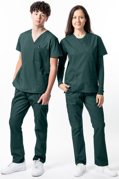 *Last Few* 1000 Unisex Classic Brushed Cotton V-neck Scrub Top