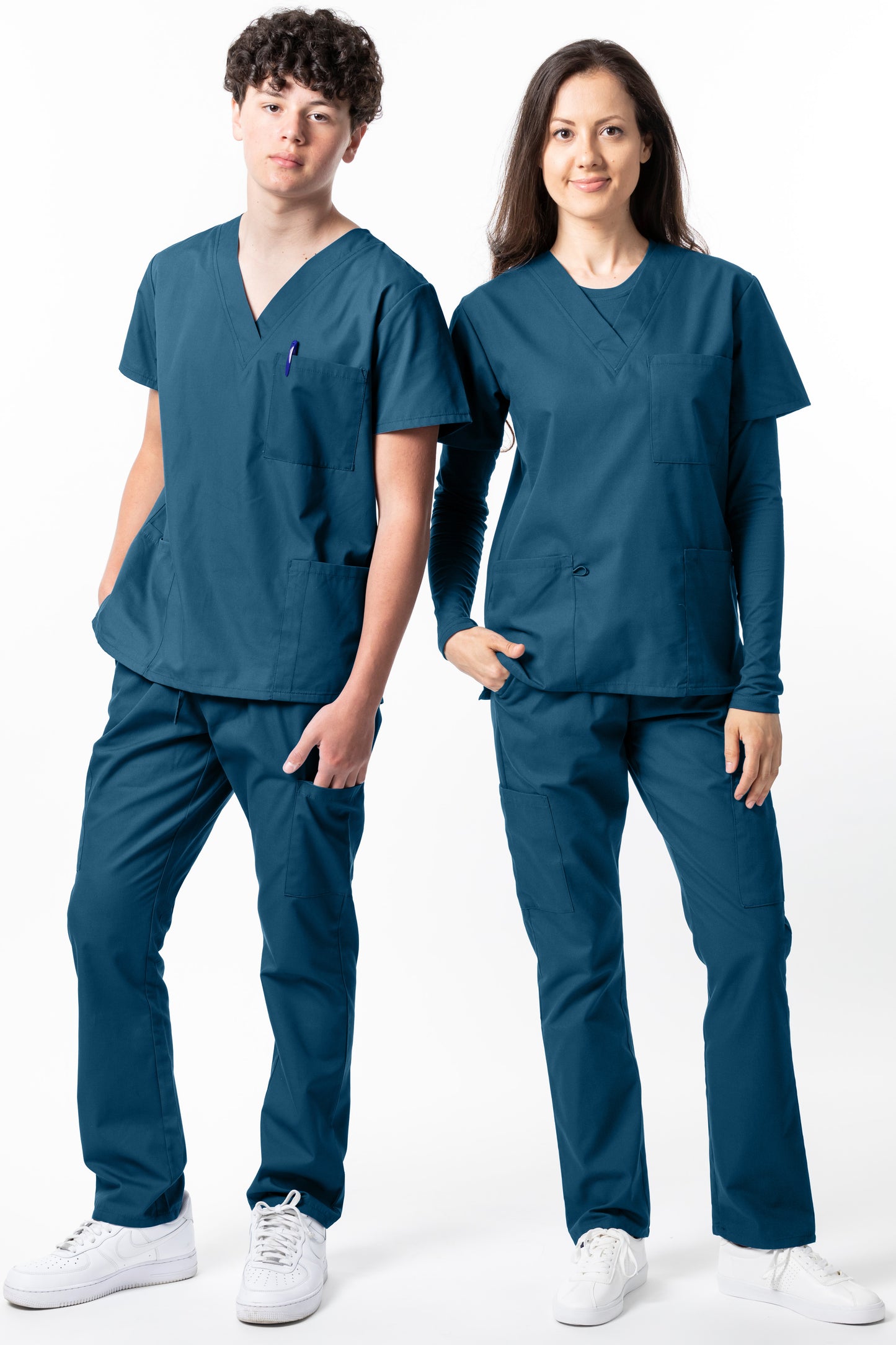 *Last Few* 1000 Unisex Classic Brushed Cotton V-neck Scrub Top