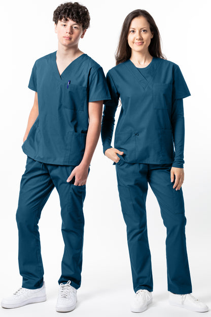 *Last Few* 1000 Unisex Classic Brushed Cotton V-neck Scrub Top