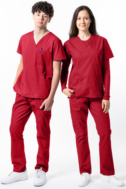 *Last Few* 1000 Unisex Classic Brushed Cotton V-neck Scrub Top