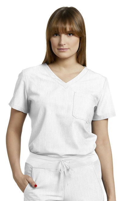 794 White Cross V-Tess Women's One-Pocket V-Neck Scrub Top