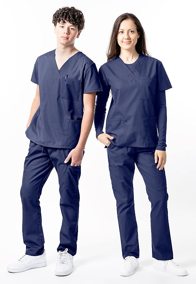 *Last Few* 1000 Unisex Classic Brushed Cotton V-neck Scrub Top
