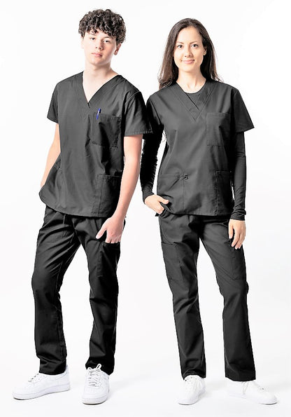 *Last Few* 1000 Unisex Classic Brushed Cotton V-neck Scrub Top