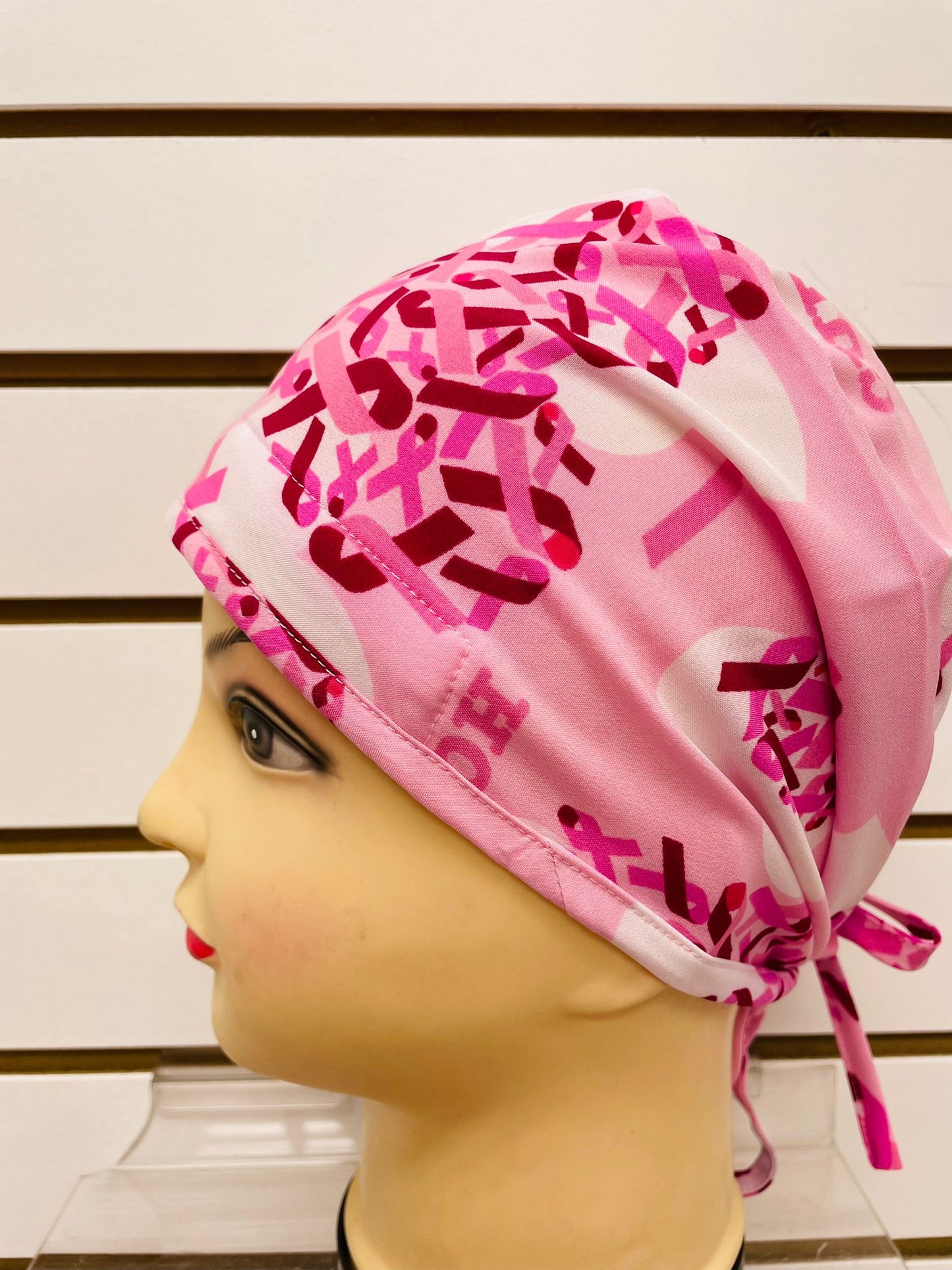 1343PK Light Pink Breast Cancer Awareness Medical Scrub Cap