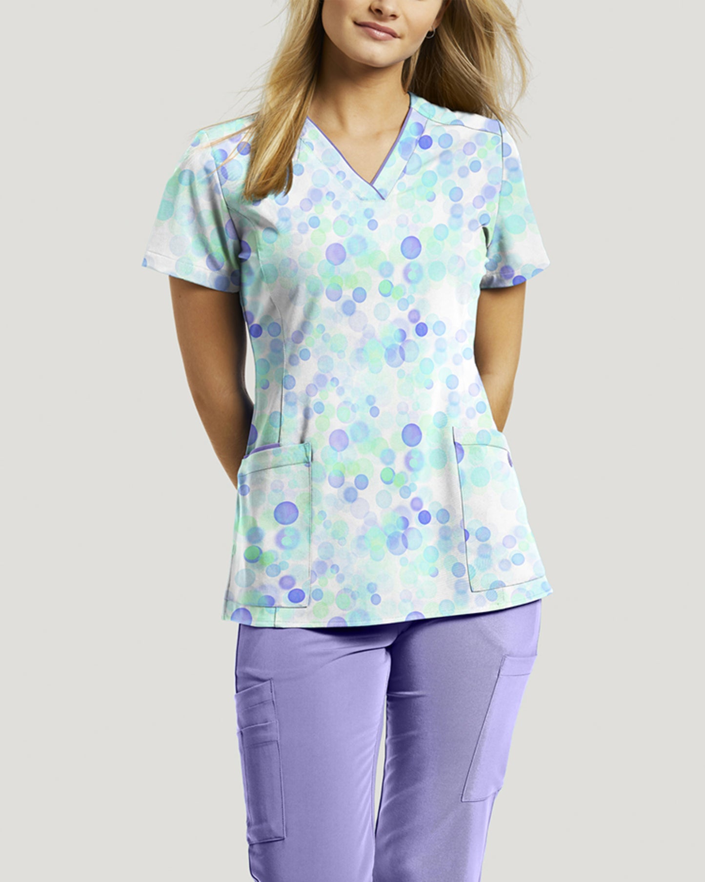 Dots So Charming Women's Printed Scrubs Top