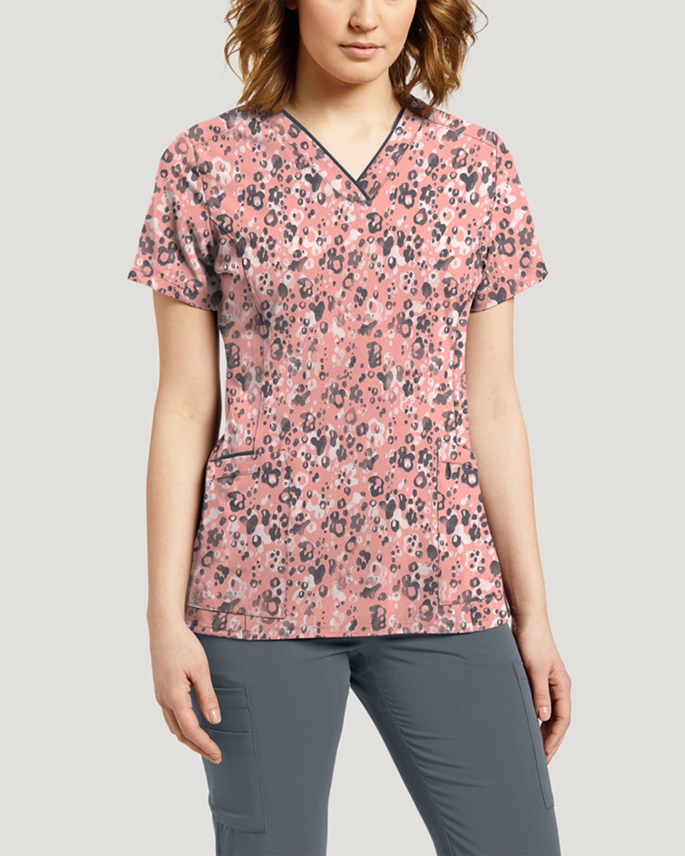 SPOTTY DOTTY PRINTED V-NECK TOP FOR WOMEN