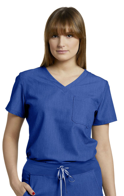 794 White Cross V-Tess Women's One-Pocket V-Neck Scrub Top