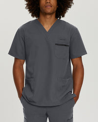 2207 Men's Detailed Scrub Top V-Tess