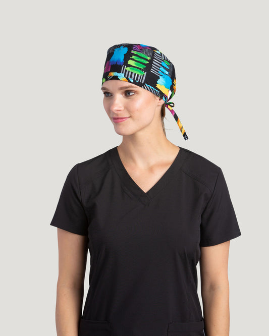 505PSM - White Cross Prism Passion  Printed Medical Scrub Cap