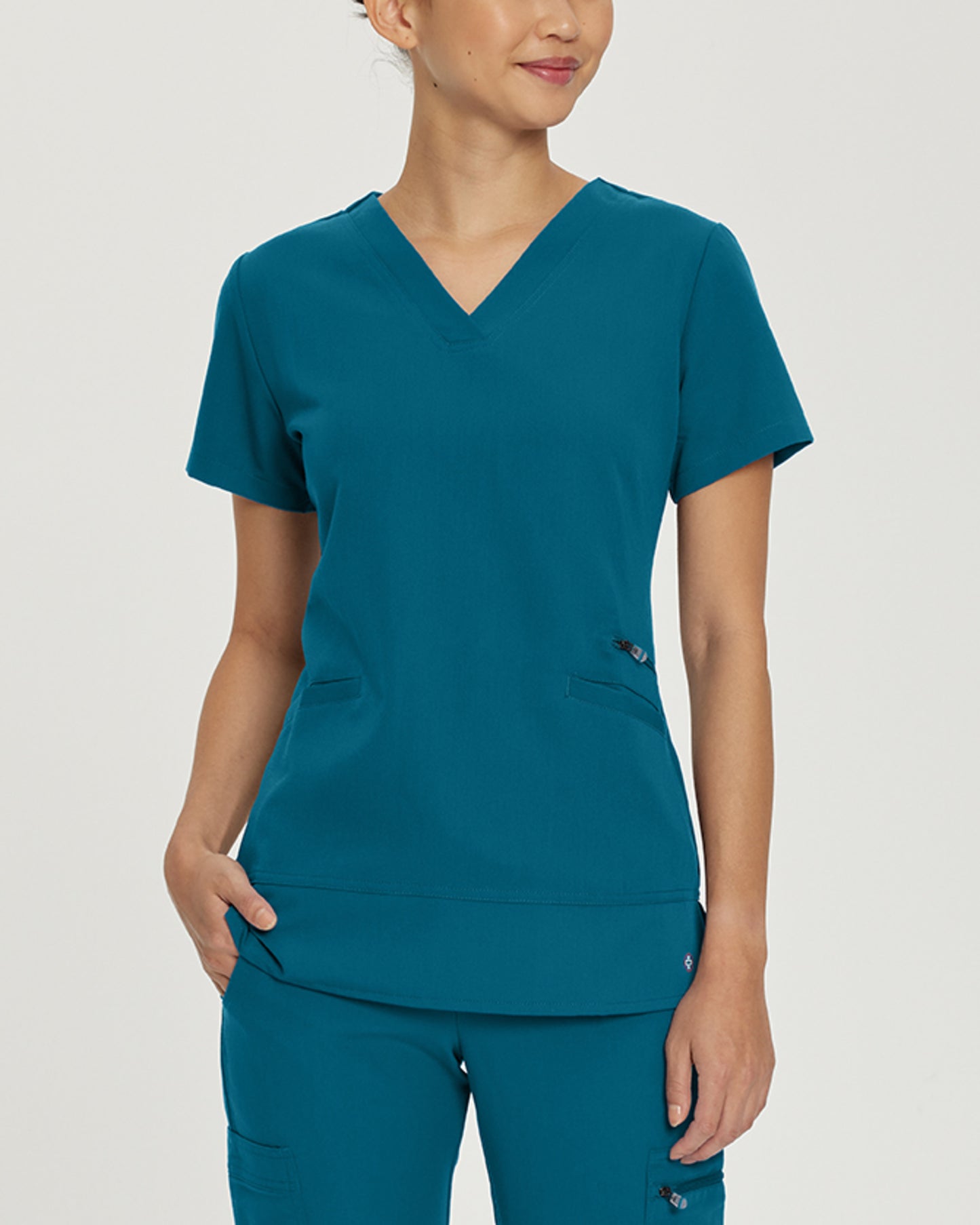 796 Women's V-Tess V-Neck Top With Zip Pocket